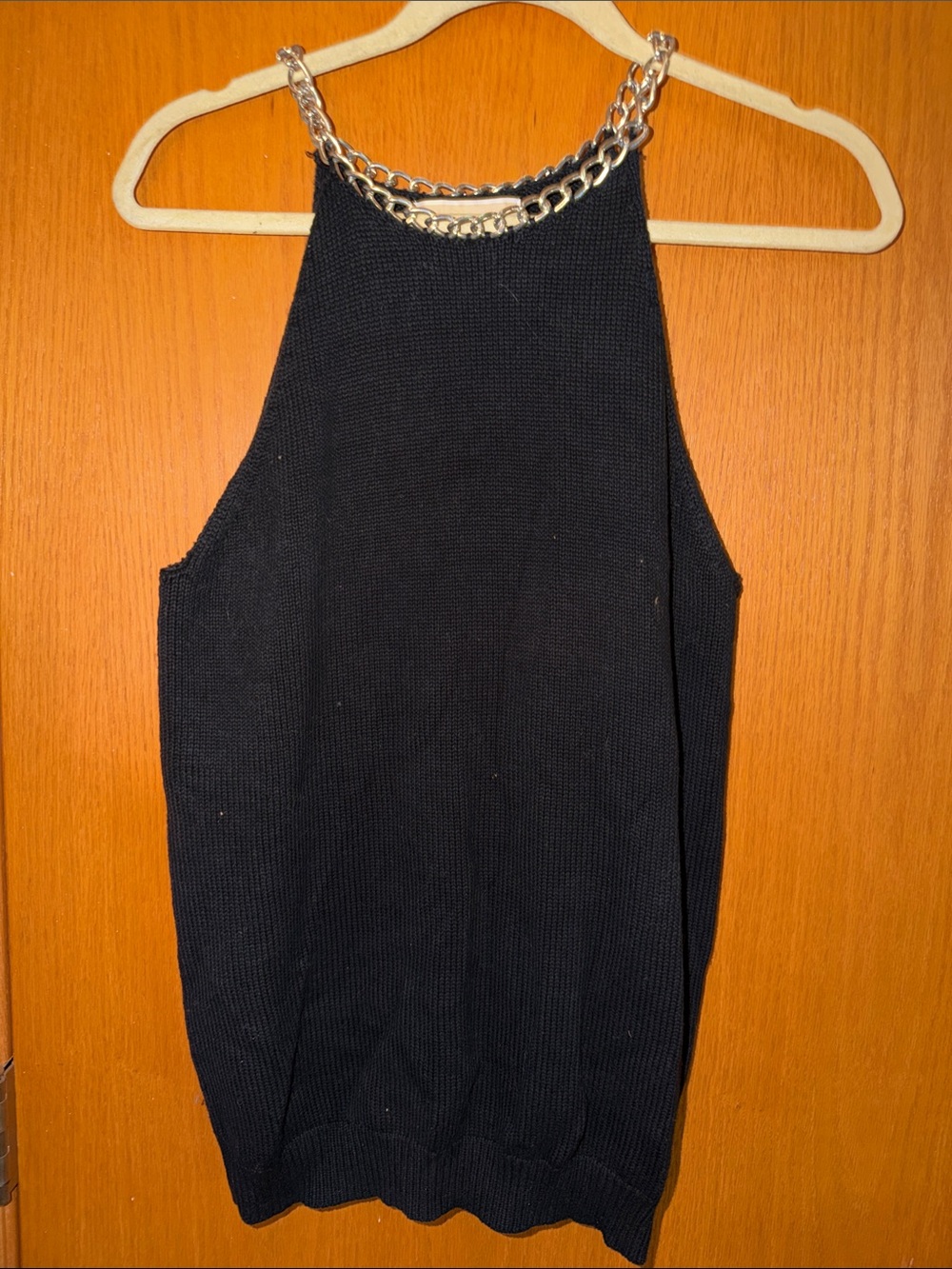 MICHAEL Michael Kors Black Top with Chain Detail